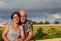 Healthy happy senior couple, outdoors and sunrise Royalty Free Stock Photo