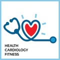 Health, cardiology and fitness vector illustration Royalty Free Stock Photo
