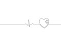 Healthy heart beats pharmacy medicine single continuous line art. Heartbeat pulse silhouette healthcare doctor online