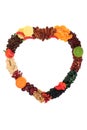 Healthy Heart Food Wreath High In Flavonoids and Polyphenols Royalty Free Stock Photo