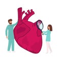 Healthy heart landing page website illustration vector flat design