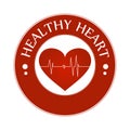 Healthy heart symbol icon vector illustration isolated with heartbeat line Royalty Free Stock Photo