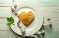 Healthy heart toast Royalty Free Stock Photo