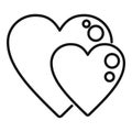 Healthy hearts icon outline vector. Body disease anxiety