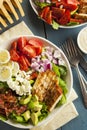 Healthy Hearty Cobb Salad Royalty Free Stock Photo