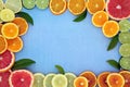 Healthy High Fibre Citrus Fruit Background Border Royalty Free Stock Photo