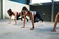 Fit women exercising with a high-intensity interval training