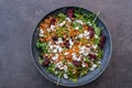 Healthy home made couscous salad with sweet potato, beetroot and feta cheese Royalty Free Stock Photo