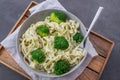 Healthy home made creamy broccoli pasta Royalty Free Stock Photo