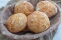 Healthy home made crusty round bread rolls