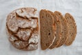 Healthy home made wholegrain sliced loaf
