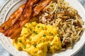 Healthy Homemade American Bacon Egg and Hashbrown Breakfast Royalty Free Stock Photo