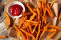 Healthy Homemade Baked Sweet Potato Fries Royalty Free Stock Photo