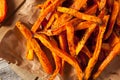 Healthy Homemade Baked Sweet Potato Fries Royalty Free Stock Photo