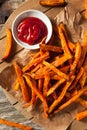 Healthy Homemade Baked Sweet Potato Fries Royalty Free Stock Photo