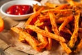 Healthy Homemade Baked Sweet Potato Fries Royalty Free Stock Photo