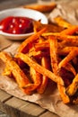 Healthy Homemade Baked Sweet Potato Fries Royalty Free Stock Photo