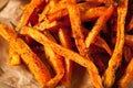 Healthy Homemade Baked Sweet Potato Fries Royalty Free Stock Photo