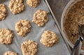 Healthy homemade banana and oatmeal cookies dough before baking