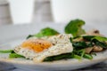 Healthy Homemade Breakfast with Eggs Mushrooms and Spinach