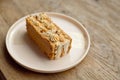 Healthy Homemade Carrot Cake Ready for Easter. Royalty Free Stock Photo