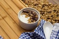 Healthy homemade chocolate muesli in a bowl Royalty Free Stock Photo