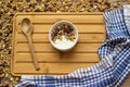 Healthy homemade chocolate muesli in a bowl Royalty Free Stock Photo