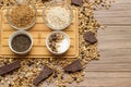 Healthy homemade chocolate muesli in a bowl Royalty Free Stock Photo