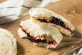 Healthy Homemade Crustless Peanut Butter Jelly Sandwich Royalty Free Stock Photo