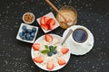 Healthy Homemade Oatmeal with Berries for Breakfast. Royalty Free Stock Photo