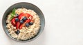 Healthy homemade oatmeal with berries for breakfast Royalty Free Stock Photo