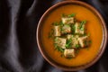 Healthy homemade pumpkin soup traditional recipe