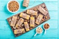 Healthy homemade snacks breakfast . Granola bars