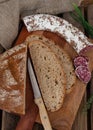 Healthy homemade sourdough bread with wholewheat flour