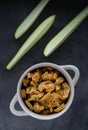 Healthy homemade vegetable chips from zucchini. Organic diet food. The vegan diet. Dried vegetables.