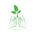 Healthy human lungs. Health, clean air and forest protection concept. Isolated vector illustration