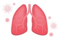 Healthy human lungs with viral pneumonia covid