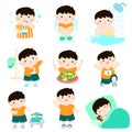 Healthy hygiene for boy cartoon