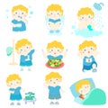 Healthy hygiene for boy cartoon