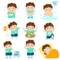 Healthy hygiene for boy cartoon