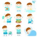 Healthy hygiene for boy cartoon