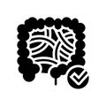 healthy intestine glyph icon vector illustration