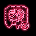 healthy intestine neon glow icon illustration