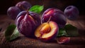 healthy, juicy organic plums Royalty Free Stock Photo