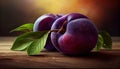 healthy, juicy organic plums Royalty Free Stock Photo