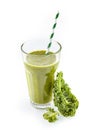 Healthy kale smoothie with leaf