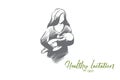 Healthy lactation concept. Hand drawn isolated vector.