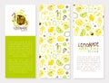 Healthy Lemonade Banner Template Original Design with Space for Text, Fresh Fruits and Refreshing Summer Drinks Poster Royalty Free Stock Photo