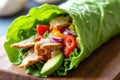 Healthy Lettuce Wraps with Turkey Avocado Royalty Free Stock Photo