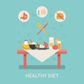 Healthy life concept vector illustration set peopl Royalty Free Stock Photo